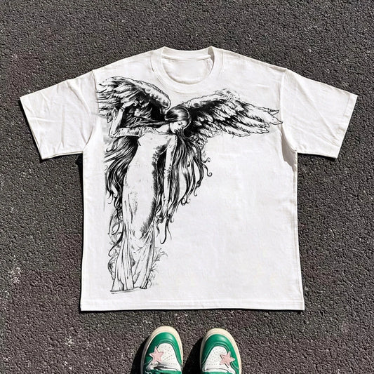 Gothic Print Oversized T-Shirt