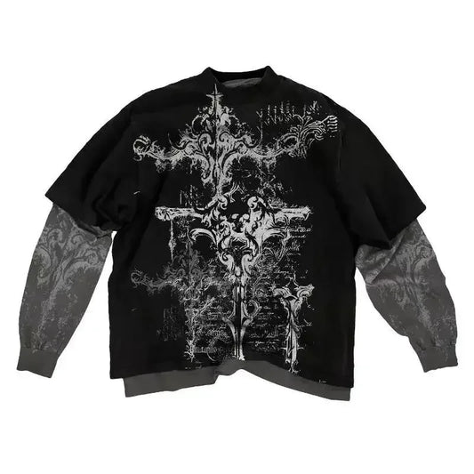 Skull Print Long Sleeve Shirt
