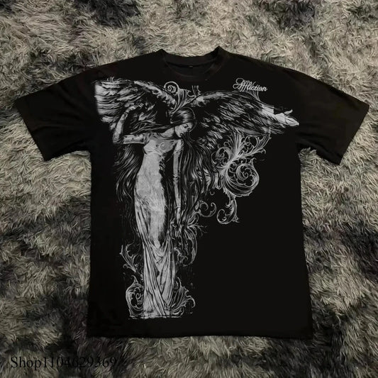 Gothic Print Oversized T-Shirt