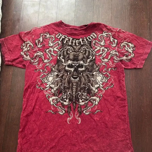 Gothic Skull Print T-Shirt