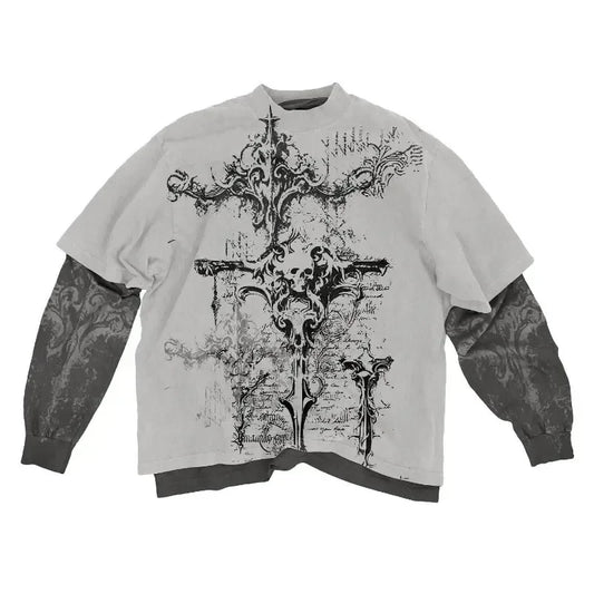 Skull Print Long Sleeve Shirt