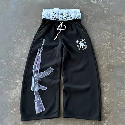 Y2K Embroidered Street Guard Pants