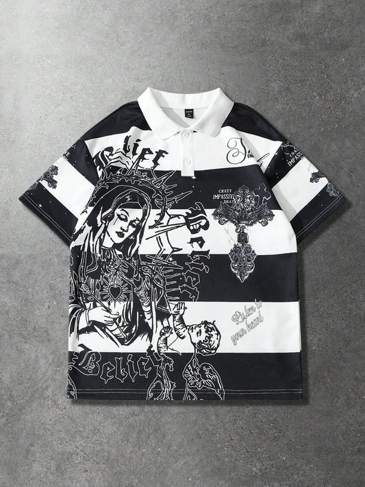Striped Short-Sleeve Polo